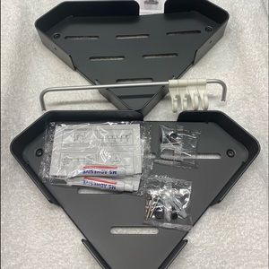 Corner shower wall shelf